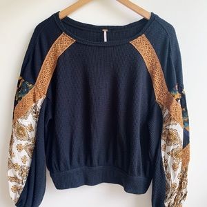 Free People Casual Clash Top XS
